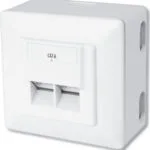 Digitus Διπλή Εξωτερική Πρίζα Δικτύου RJ45 Τύπου Cat6 σε Λευκό Χρώμα DN-9006-N