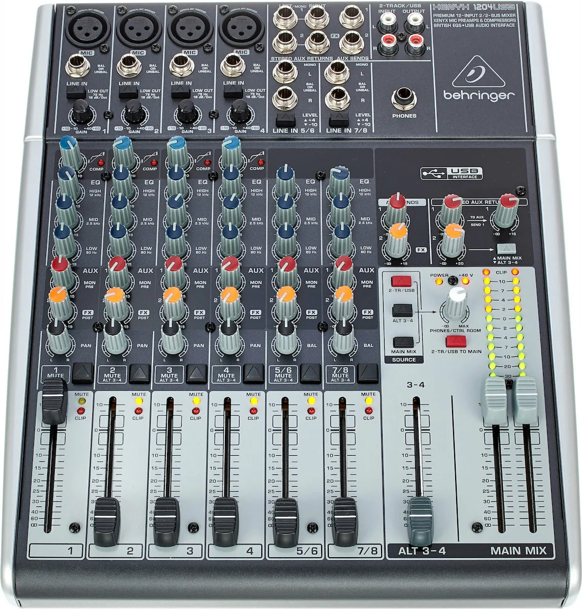 20211215171905_behringer_xenyx_1204usb Behringer Xenyx-1204USB Αναλογική Κονσόλα 12 Καναλιών με Phantom Power & 4 Εισόδους XLR - Image 1