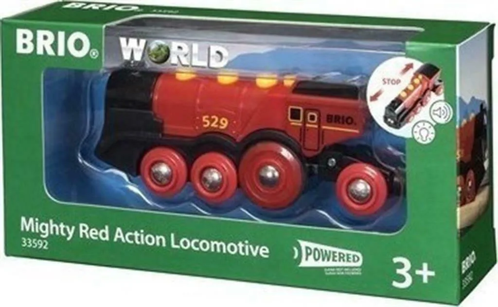 20211229115330_brio_toys_mighty_red_action_locomotive Brio Toys Mighty Red Action Locomotive Τρενάκι με Ήχο και Φως για 3+ Ετών 33592 - Image 1