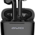 Awei T28 In-ear Bluetooth Handsfree Ακουστικά με Αντοχή στον Ιδρώτα και Θήκη Φόρτισης Μαύρα