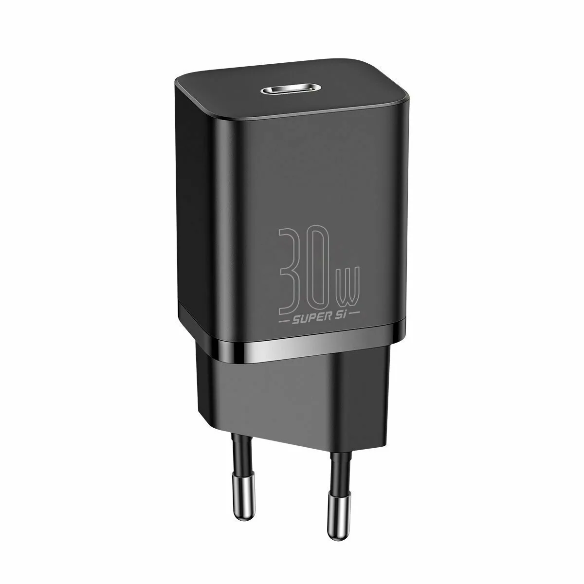 Baseus Φορτιστής Χωρίς Καλώδιο με Θύρα USB-C 30W Power Delivery Μαύρος (Super Si) - Image 1