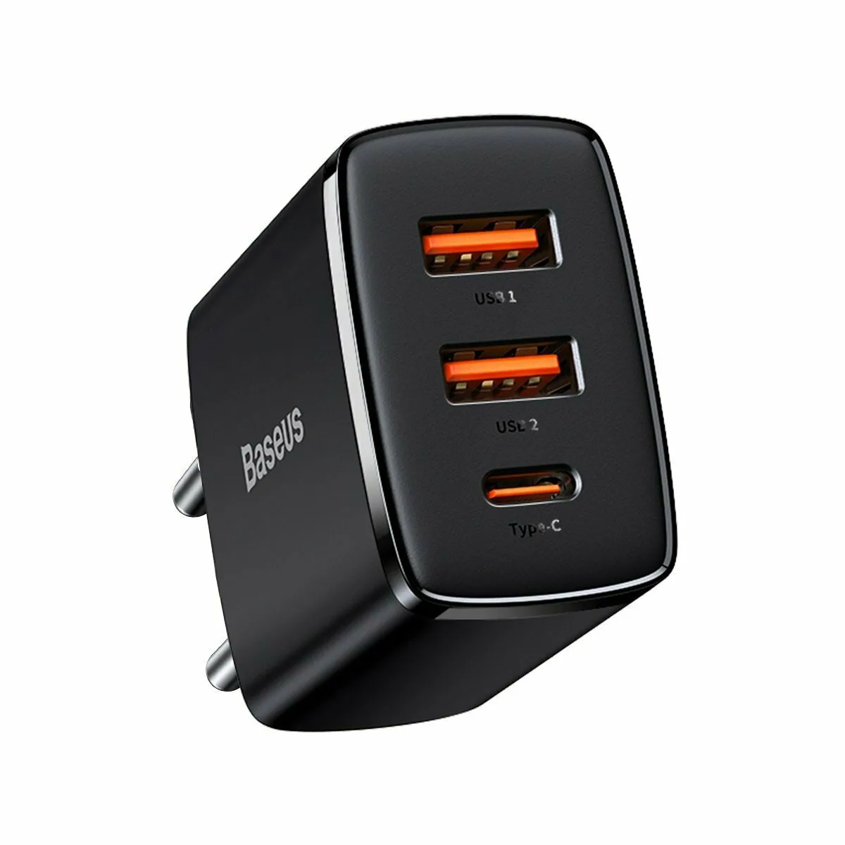 Baseus Φορτιστής Χωρίς Καλώδιο με 2 Θύρες USB-A και Θύρα USB-C 30W Power Delivery Μαύρος (Compact 2U+C) - Image 1