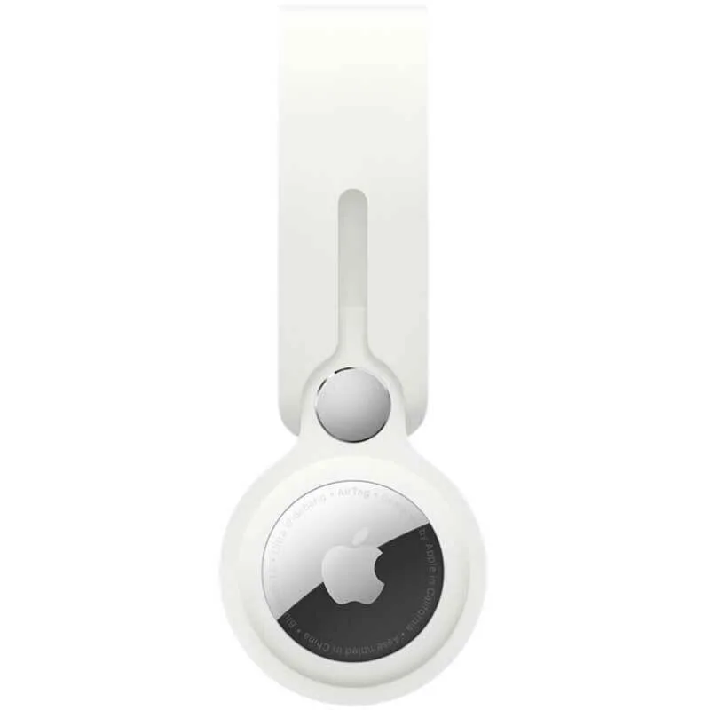 20220114092026_apple_airtag_loop_leyko Apple Loop Θήκη Μπρελόκ Σιλικόνης για AirTag σε Λευκό χρώμα - Image 1