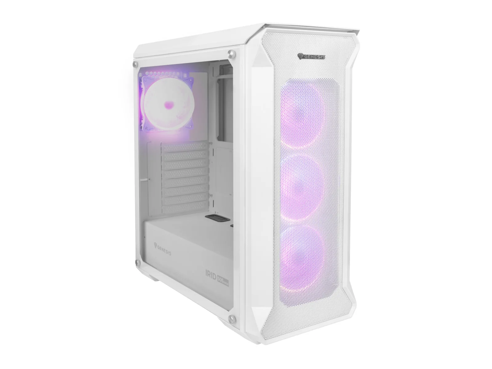 Genesis Irid 505 ARGB Gaming Midi Tower Κουτί Υπολογιστή με Πλαϊνό Παράθυρο Λευκό - Image 1