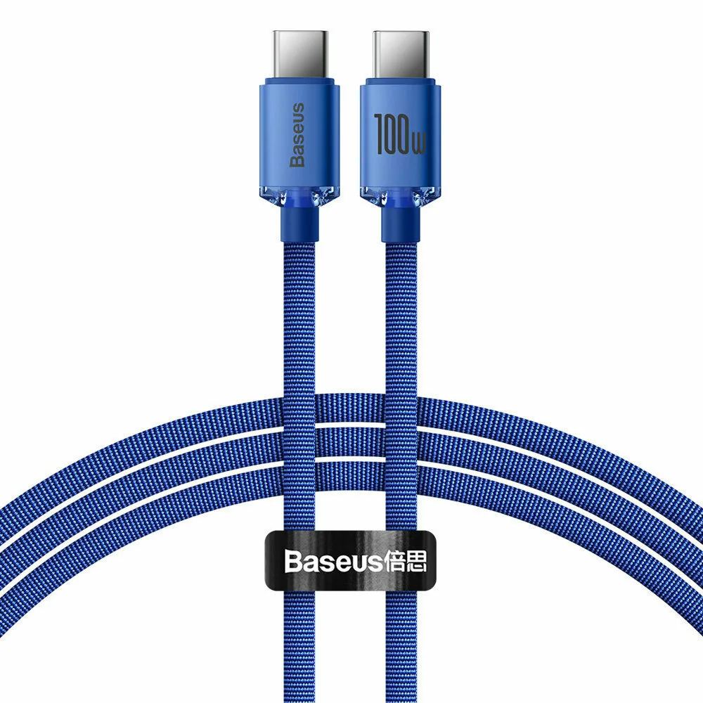 Baseus Crystal Shine Braided USB 2.0 Cable USB-C male - USB-C 100W Μπλε 1.2m (CAJY000603) - Image 1