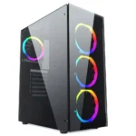 Gembird Fornax 1500RGB Gaming Midi Tower Κουτί Υπολογιστή με Πλαϊνό Παράθυρο RGB LED Fans
