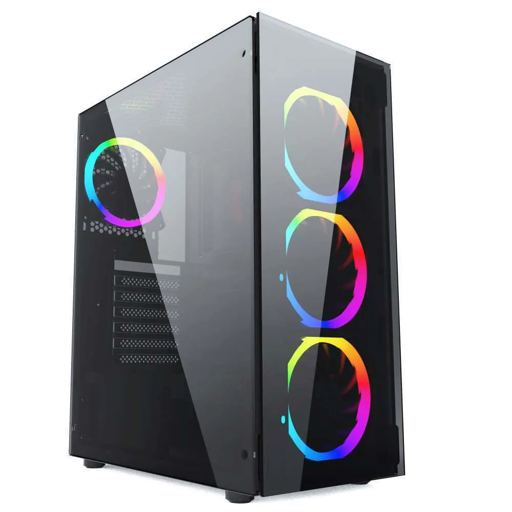 Gembird Fornax 1500RGB Gaming Midi Tower Κουτί Υπολογιστή με Πλαϊνό Παράθυρο RGB LED Fans - Image 1