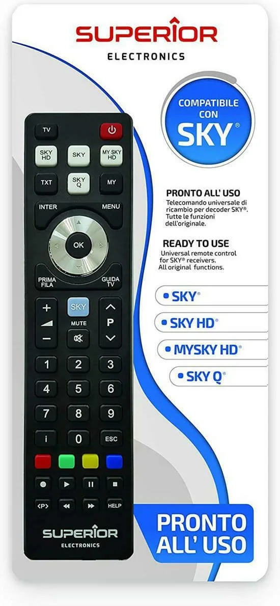 20220204095325_superior_tilecheiristirio_universal_remote_control_gia_psifiakous_dektes_sky Superior Electronics Universal Τηλεχειριστήριο SUPTRB027 για Ψηφιακούς Δέκτες - Image 1