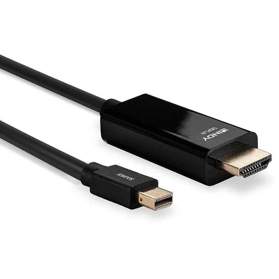 Lindy Cable DisplayPort male - HDMI male 2m Μαύρο (36927) - Image 1