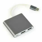 Cablexpert USB-C Docking Station με HDMI 4K PD Γκρι (A-CM-HDMIF-02-SG)