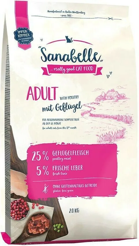 Bosch Petfood Concepts Sanabelle Adult Ξηρά Τροφή χωρίς Σιτηρά για Ενήλικες Γάτες με Πουλερικά 2kg - Image 1