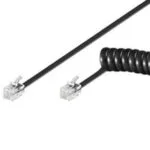 Goobay Σπιράλ Τηλεφωνικό Καλώδιο RJ10 4P4C 4m Μαύρο (68002)