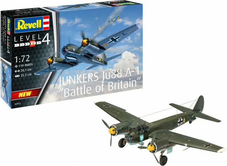 Revell Φιγούρα Μοντελισμού Αεροπλάνο Planes Series Junkers Ju88 A-1 Battle of Britain 119 Κομματιών σε Κλίμακα 1:72 20.1x25.5εκ. 04972 - Image 1