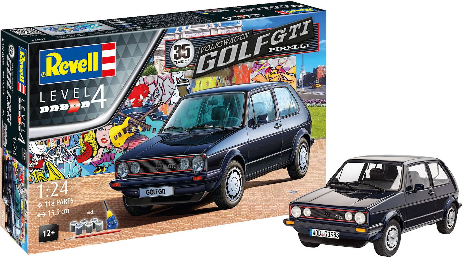 20220224154013_revell_35_years_vw_golf_1_gti_pirelli_1_24_level_4_me_kolla_pinelo_chromata Revell Φιγούρα Μοντελισμού Αυτοκίνητο 35 Years Golf 1 GTi Pirelli 118 Κομματιών σε Κλίμακα 1:24 15.5εκ. 05694 - Image 1