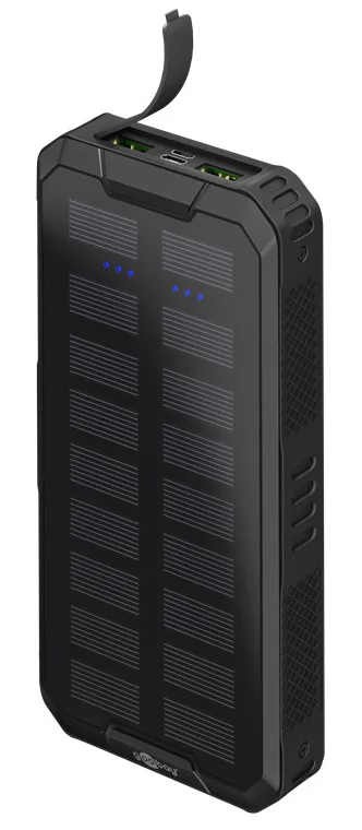 Goobay 53934 Ηλιακό Power Bank 20000mAh 18W με 2 Θύρες USB-A και Θύρα USB-C Power Delivery Μαύρο - Image 1
