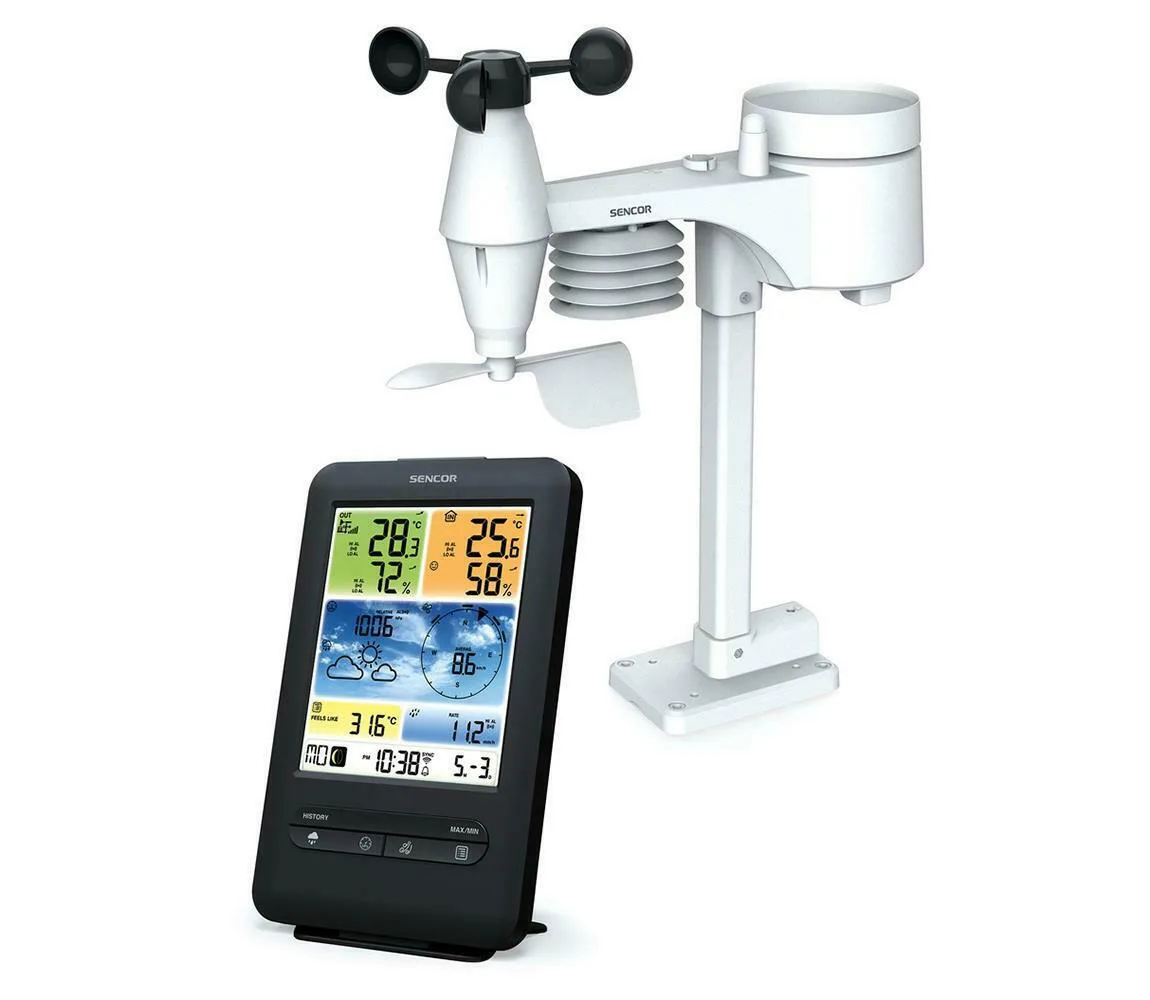 20220323131157_sencor_asyrmatos_meteorologikos_stathmos_epagelmatikos_me_egchromi_othoni_lcd_kai_wi_fi_ft0122 Sencor SWS 9898 Ασύρματος Μετεωρολογικός Σταθμός Αναλογικός Επιτραπέζιος Λευκός - Image 1