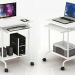 Techly Compact Βάση Δαπέδου Οθόνης έως 27" με Ροδάκια Λευκή