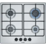 Bosch Serie 4 Εστία Φυσικού Αερίου Αυτόνομη 58.2x52εκ. Ασημί PGP6B5B85