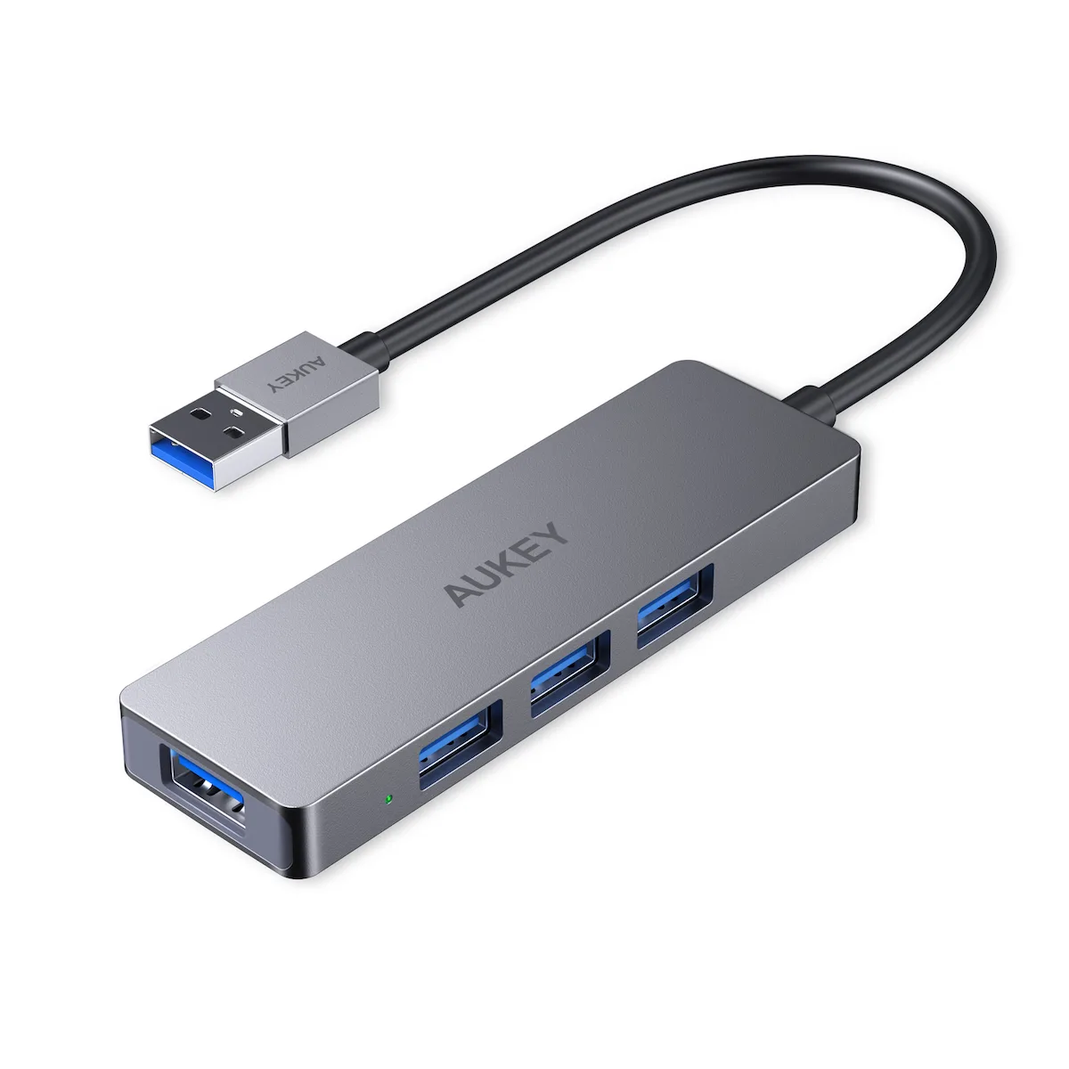 Aukey CB-H36 USB 3.0 Hub 4 Θυρών με σύνδεση USB-A Ασημί - Image 1