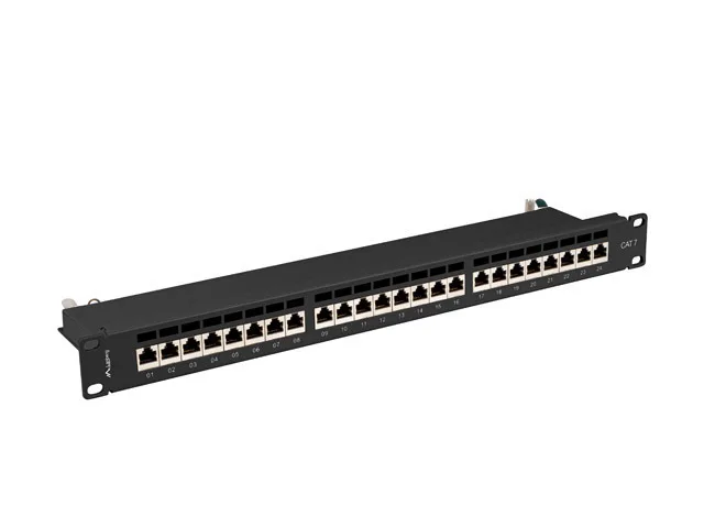 Lanberg Patch Panel για Rack 1U 19" 24 Θυρών cat7 Μαύρο PPS7-1024-B - Image 1