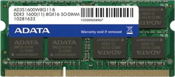 Adata DDR3L με Module 1x8GB και Ταχύτητα 1600 για Laptop ADDS1600W8G11-S - Image 1