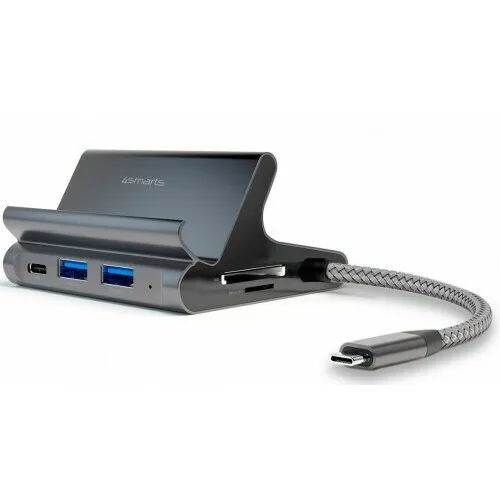 4Smarts USB 3.1 Hub 3 Θυρών με σύνδεση USB-C Γκρι (456337) - Image 1