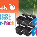 Peach Πακέτο Συμβατών Μελανιών Εκτυπωτή InkJet HP 934XL / 935XL Πολλαπλό (Color) / Μαύρο