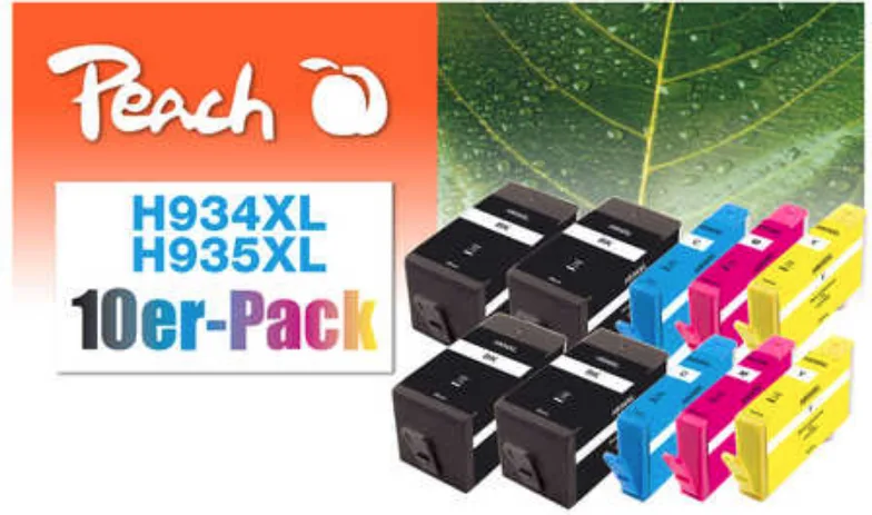 20220530164833_peach_symvato_melani_hp_934xl_935xl_pollaplo_color_mayro Peach Πακέτο Συμβατών Μελανιών Εκτυπωτή InkJet HP 934XL / 935XL Πολλαπλό (Color) / Μαύρο - Image 1