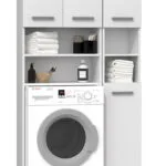 Topeshop Marpol Ντουλάπι Μπάνιου Πλυντηρίου 96x30x183cm Λευκό