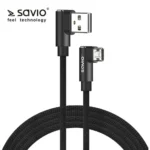 Savio Reversible Braided USB 2.0 to micro USB Cable Μαύρο 2m (CL-162)