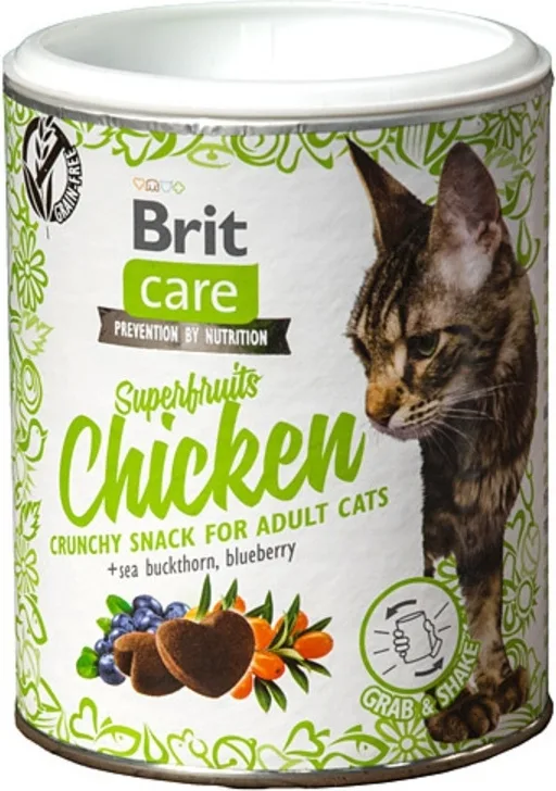 Brit Care Superfruit Chicken Λιχουδιές Σνακ Γάτας Κοτόπουλο, Ιπποφαές & Μύρτιλο 100gr - Image 1
