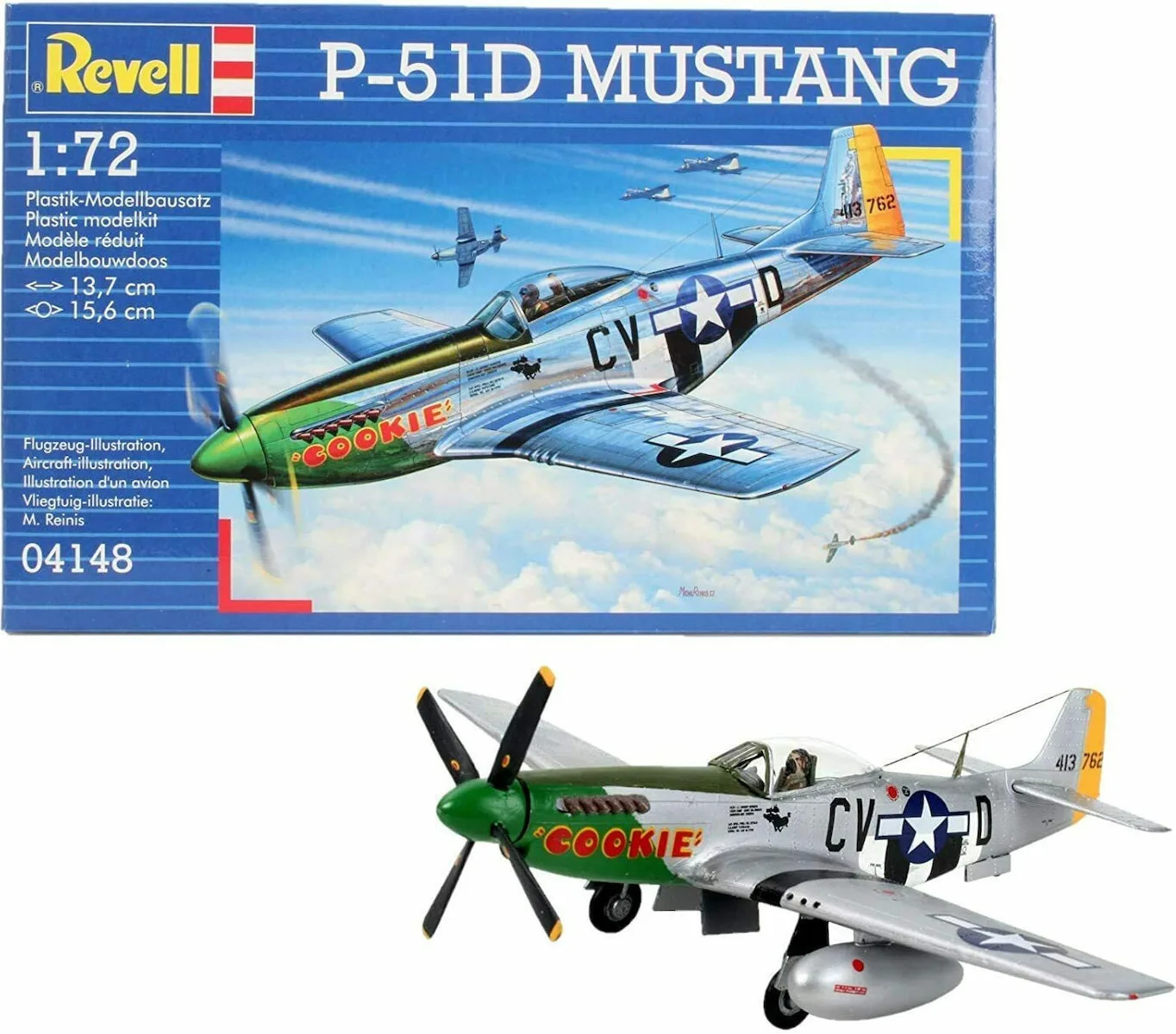Revell Planes Series P-51D Mustang Φιγούρα Μοντελισμού Αεροπλάνο 34 Κομματιών σε Κλίμακα 1:72 04148 - Image 1