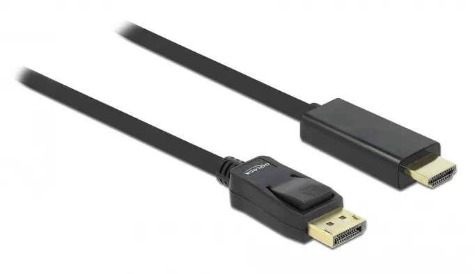 20220630104408_delock_displayport_cable_displayport_male_hdmi_male_3m_82435 DeLock DisplayPort Cable DisplayPort male - HDMI male 3m (82435) - Image 1