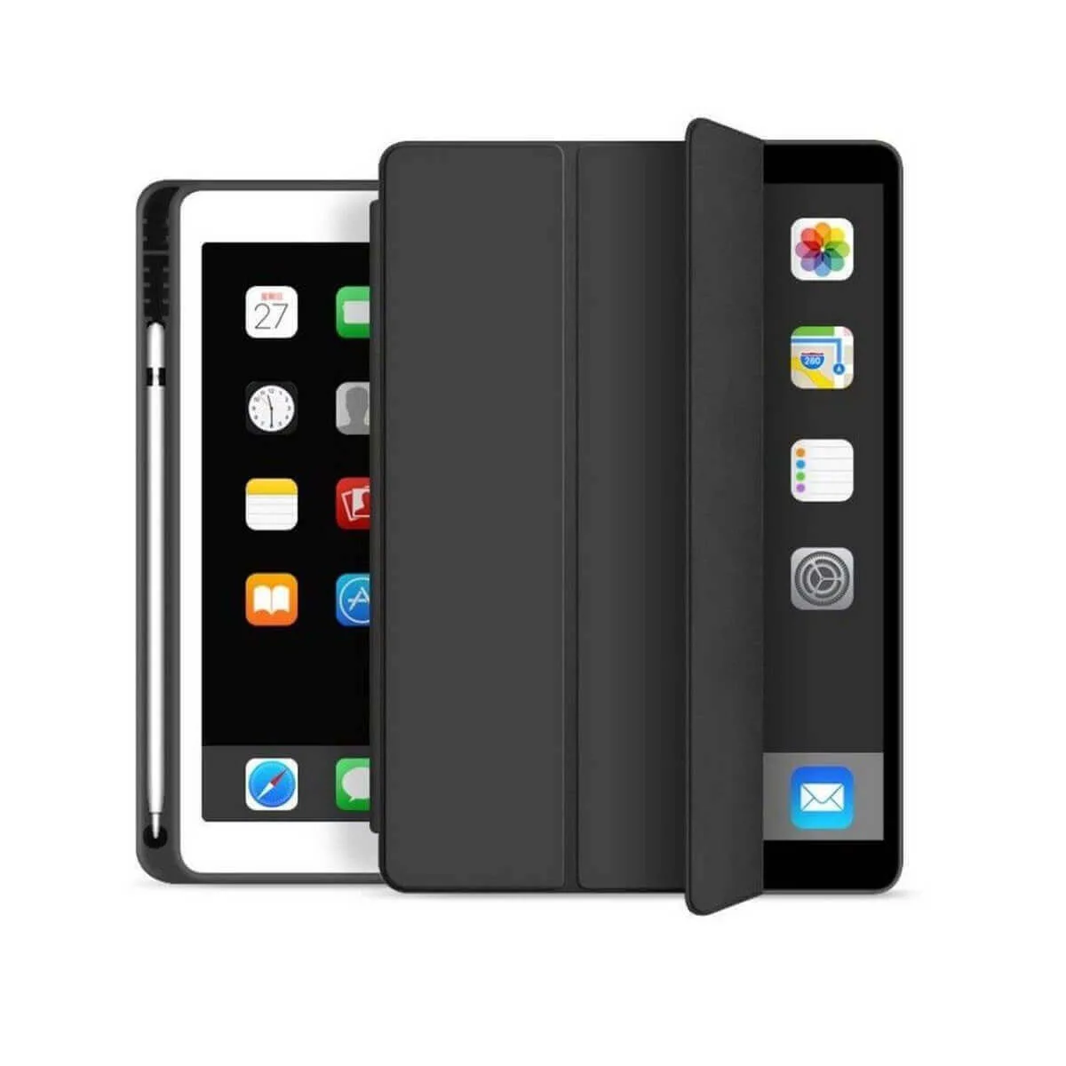 Smart Flip Cover Δερματίνης Μαύρο (iPad 2019/2020/2021 10.2'') - Image 1