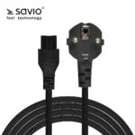 Savio Schuko - IEC C5 Cable 3m Μαύρο CL-158