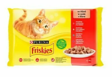 Friskies Υγρή Τροφή για Ενήλικες Γάτες σε Φακελάκι με Μοσχάρι 4x85gr - Image 1