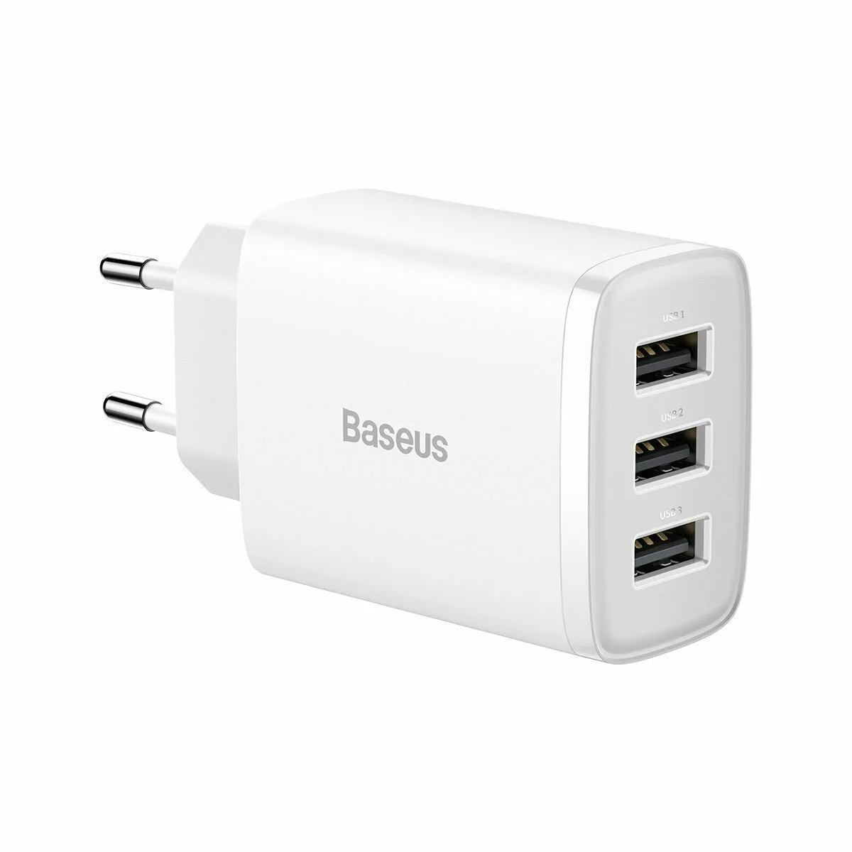 Baseus Φορτιστής Χωρίς Καλώδιο με 3 Θύρες USB-A 17W Λευκός (Compact) - Image 1
