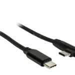 Inter-Tech Angle (90°) / Braided USB 2.0 Cable USB-C male - USB-C Μαύρο 1m (88885581)