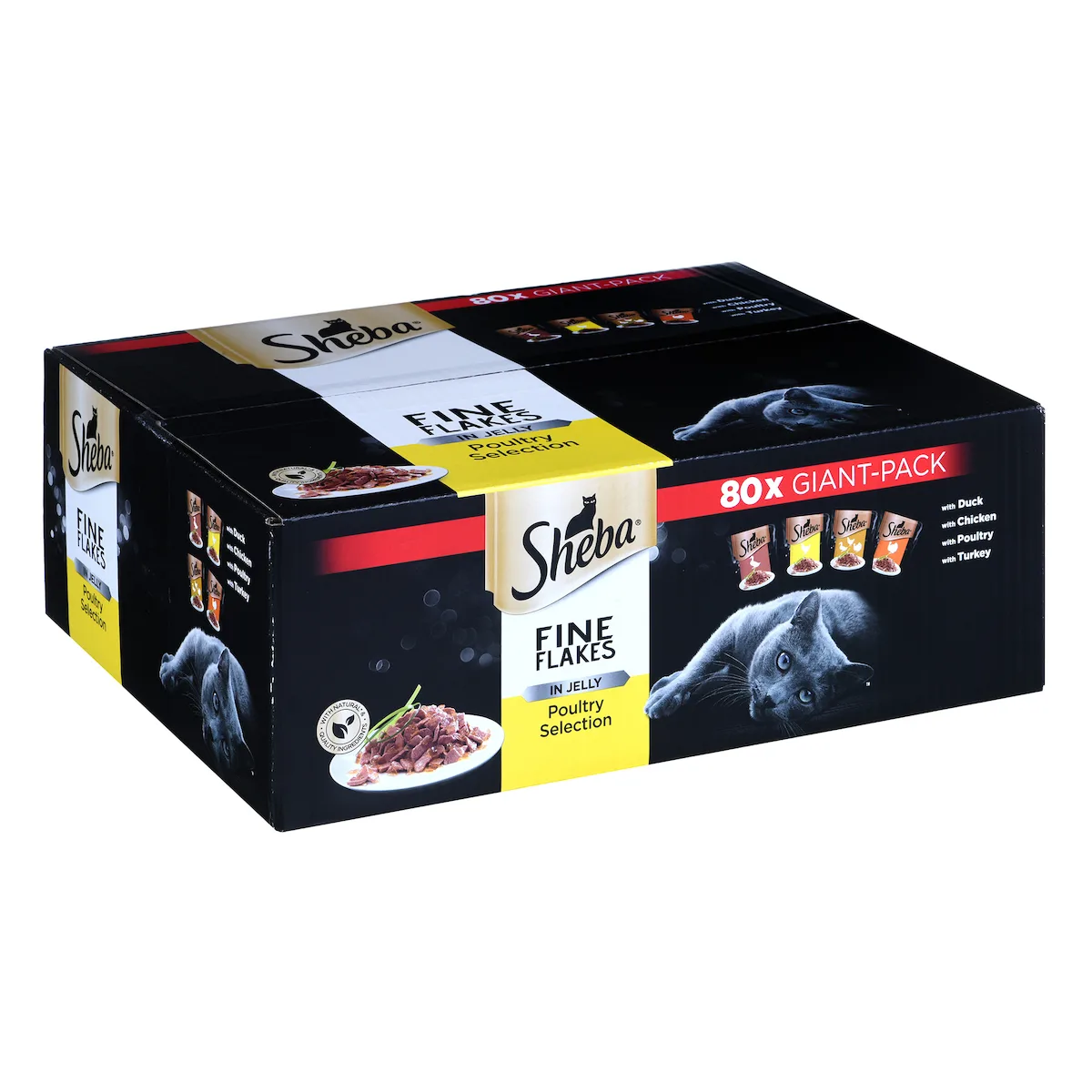 20220719103351_sheba_fine_flakes_poultry_selection_ygri_trofi_gia_enilikes_gates_se_fakelaki_me_poulerika_se_zele_85gr_80tmch Sheba Fine Flakes Poultry Selection Υγρή Τροφή για Ενήλικες Γάτες σε Φακελάκι με Πουλερικά 80x85gr - Image 1