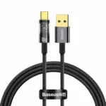 Baseus Explorer Braided / LED USB 2.0 Cable USB-C male - USB-A 100W Μαύρο 1m (CATS000201)