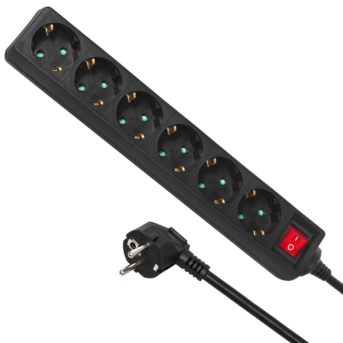 Maclean Energy Πολύπριζο 6 Θέσεων με USB-A, Διακόπτη και Καλώδιο 5m MCE195G - Image 1