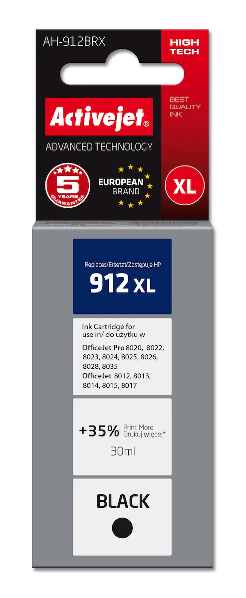 20220915142411_active_jet_symvato_melani_ektypoti_inkjet_hp_912xl_3yl84ae_1100_selidon_30ml_mayro Active Jet Συμβατό Μελάνι Εκτυπωτή InkJet HP 912XL 3YL84AE 1100 Σελίδων 30ml Μαύρο 1τμχ AH-912BRX - Image 1