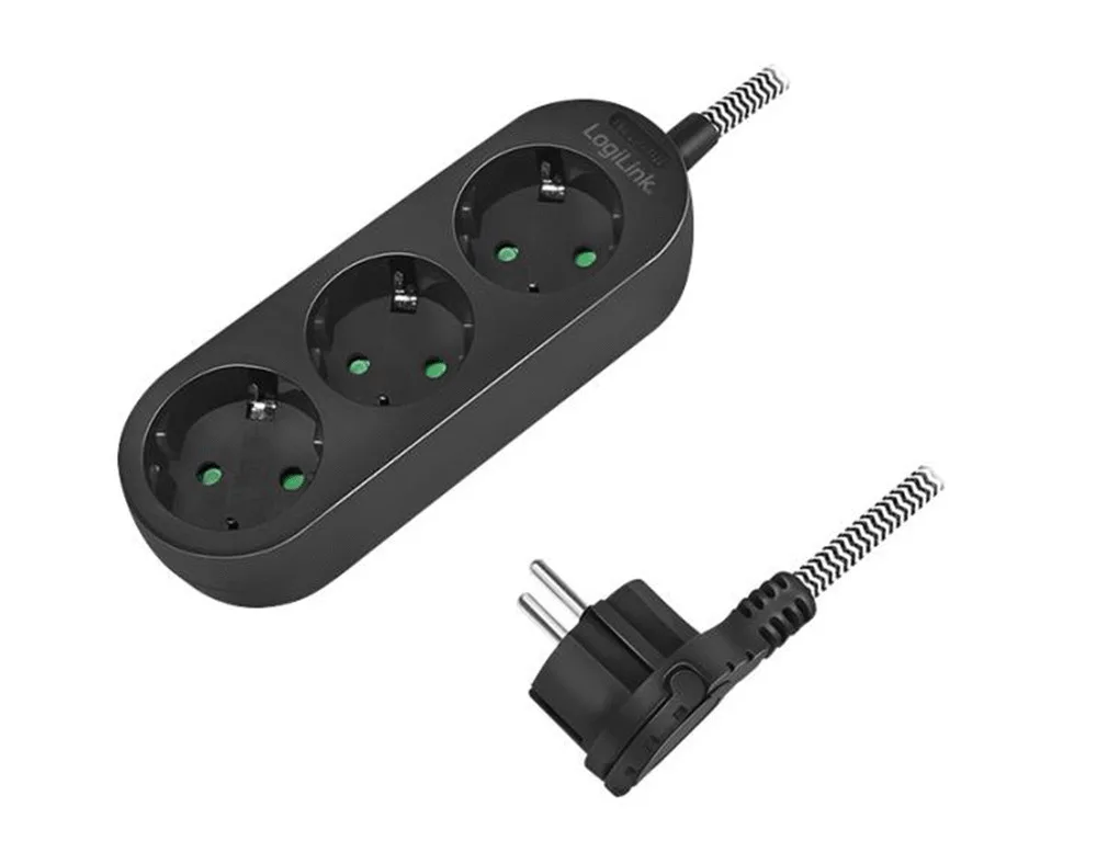 LogiLink Πολύπριζο 3 Θέσεων με Καλώδιο 1.5m LPS261 - Image 1