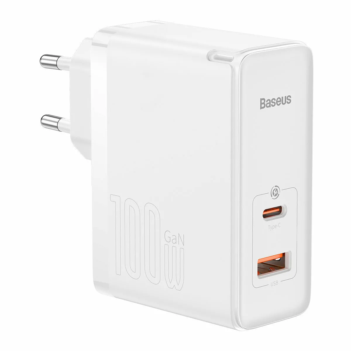Baseus Φορτιστής Χωρίς Καλώδιο GaN με Θύρα USB-A και Θύρα USB-C 100W Power Delivery / Quick Charge 4.0 Λευκός (Gan5) - Image 1
