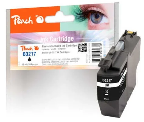 Peach 320275 Συμβατό Μελάνι Εκτυπωτή InkJet Brother LC-3217BK Μαύρο 1τμχ PI500-219 - Image 1