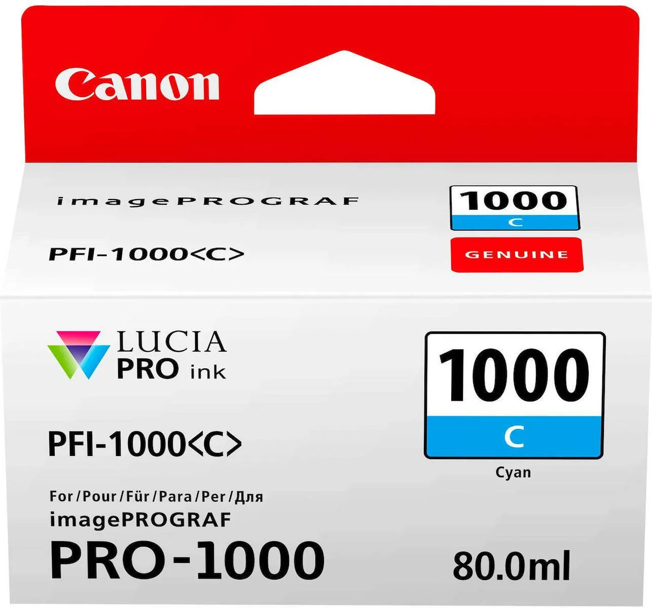Canon PFI-1000 Γνήσιο Μελάνι Εκτυπωτή InkJet Κυανό (0547C001) - Image 1