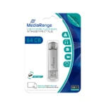 Mediarange Usb 3.0 Combo Flash Drive Usb Type C 64gb Silver