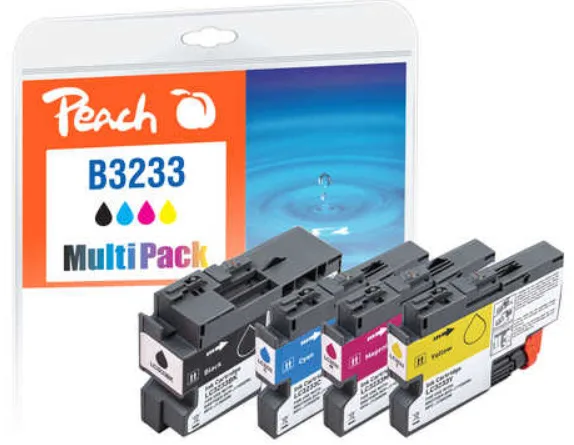 Peach 320994 Πακέτο Συμβατών Μελανιών Εκτυπωτή InkJet Brother LC-3233VALP Πολλαπλό (Color) / Μαύρο PI500-280 - Image 1