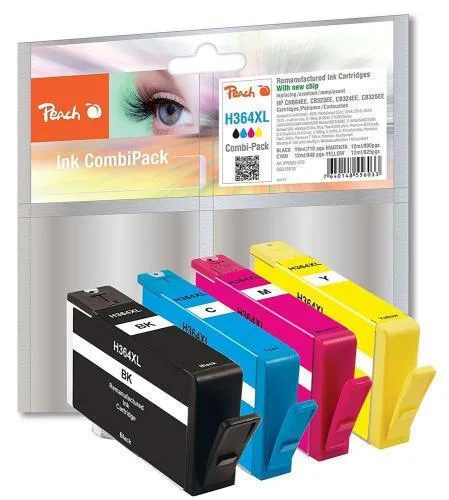 Peach Πακέτο Συμβατών Μελανιών Εκτυπωτή InkJet HP 364XL Πολλαπλό (Color) / Μαύρο PI300-370 - Image 1