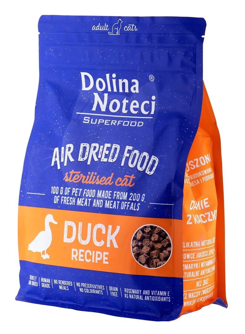 Dolina Noteci Air Dried Food Ξηρά Τροφή για Ενήλικες Στειρωμένες Γάτες με Πάπια 1kg - Image 1
